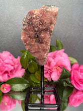 Load image into Gallery viewer, Pink Amethyst Crystal Geode With Druzy On Fixed Stand 17