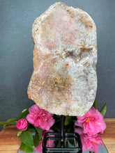 Load image into Gallery viewer, Beautiful Pink Amethyst Crystal Slab On Stand