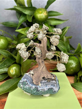 Load image into Gallery viewer, Tree of Life Amethyst Cluster Base & Pyrite Stone Leaves