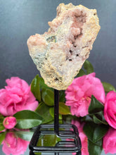 Load image into Gallery viewer, Pink Amethyst Crystal Geode With Druzy On Fixed Stand 36
