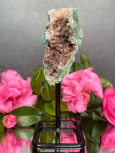 Load image into Gallery viewer, Pink Amethyst Crystal Geode With Druzy On Fixed Stand 26