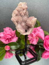 Load image into Gallery viewer, Pink Amethyst Crystal Geode With Druzy On Fixed Stand 24