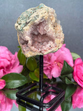 Load image into Gallery viewer, Pink Amethyst Crystal Geode With Druzy On Fixed Stand 20
