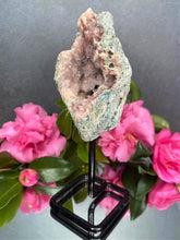 Load image into Gallery viewer, Pink Amethyst Crystal Geode With Druzy On Fixed Stand 13