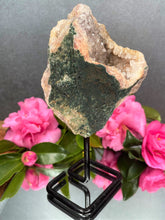 Load image into Gallery viewer, Pink Amethyst Crystal Geode With Druzy On Fixed Stand 41