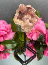 Load image into Gallery viewer, Pink Amethyst Crystal Geode With Druzy On Fixed Stand 04
