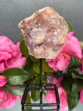 Load image into Gallery viewer, Pink Amethyst Crystal Geode With Druzy On Fixed Stand 07