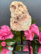 Load image into Gallery viewer, Pink Amethyst Crystal Geode With Druzy On Fixed Stand 36