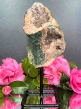 Load image into Gallery viewer, Pink Amethyst Crystal Geode With Druzy On Fixed Stand 41