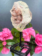 Load image into Gallery viewer, Pink Amethyst Crystal Geode With Druzy On Fixed Stand 37