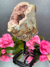Load image into Gallery viewer, Pink Amethyst Crystal Geode With Druzy On Fixed Stand 49