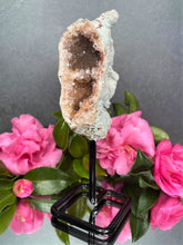 Load image into Gallery viewer, Pink Amethyst Crystal Geode With Druzy On Fixed Stand 15