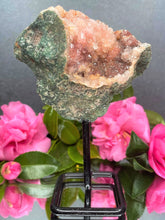 Load image into Gallery viewer, Pink Amethyst Crystal Geode With Druzy On Fixed Stand 42