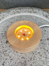 Load image into Gallery viewer, Round Wooden Base USB LED WARM Light Display Lamp