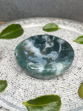 Load image into Gallery viewer, Small Moss Agate Crystal Bowl Sphere Holder