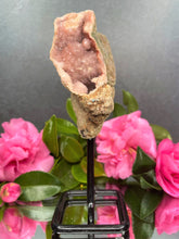 Load image into Gallery viewer, Pink Amethyst Crystal Geode With Druzy On Fixed Stand 38