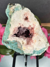 Load image into Gallery viewer, Pink Amethyst Crystal Geode With Druzy On Fixed Stand 47