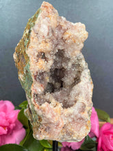 Load image into Gallery viewer, Pink Amethyst Crystal Geode With Druzy On Fixed Stand 40