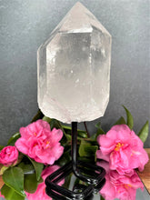 Load image into Gallery viewer, Stunning Rough Raw Natural Clear Quartz Point Crystal On Stand
