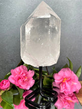 Load image into Gallery viewer, Stunning Rough Raw Natural Clear Quartz Point Crystal On Stand