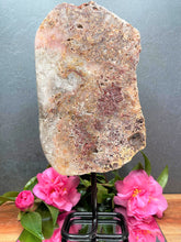 Load image into Gallery viewer, Beautiful Pink Amethyst Crystal Slab On Stand
