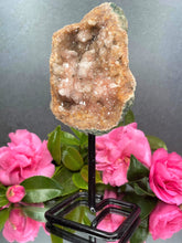 Load image into Gallery viewer, Pink Amethyst Crystal Geode With Druzy On Fixed Stand 43