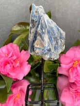 Load image into Gallery viewer, Chakra Healing Kyanite Crystal Rough Stone On Fixed Stand