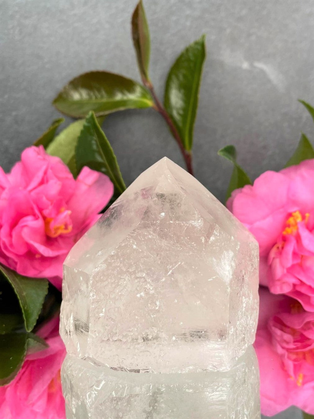 Raw Natural Clear Quartz Point Crystal With Imperfections