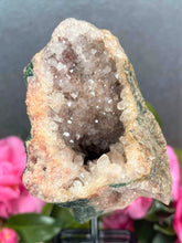 Load image into Gallery viewer, Pink Amethyst Crystal Geode With Druzy On Fixed Stand 41