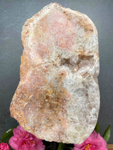 Load image into Gallery viewer, Beautiful Pink Amethyst Crystal Slab On Stand