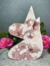 Load image into Gallery viewer, Purity Hand-Carved Pink Amethyst Crystal Unicorn Carving