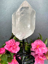 Load image into Gallery viewer, Stunning Rough Raw Natural Clear Quartz Point Crystal On Stand