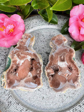 Load image into Gallery viewer, Stunning Pink Amethyst Geode Slab Pair