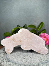 Load image into Gallery viewer, Tranquil Hand-Carved Pink Amethyst Crystal Dolphin Carving