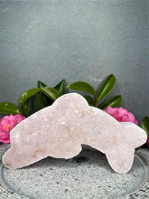 Load image into Gallery viewer, Tranquil Hand-Carved Pink Amethyst Crystal Dolphin Carving