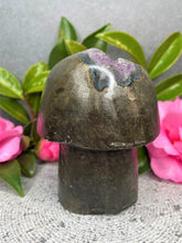 Load image into Gallery viewer, Stunning Amethyst Cluster Crystal Mushroom Carving