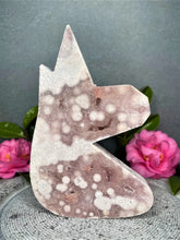 Load image into Gallery viewer, Purity Hand-Carved Pink Amethyst Crystal Unicorn Carving