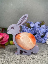 Load image into Gallery viewer, Beautiful Carnelian Crystal Egg Carving With Adorable Easter Rabbit Bunny Stand