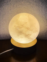 Load image into Gallery viewer, Round Wooden Base USB LED WARM Light Display Lamp