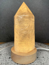 Load image into Gallery viewer, Round Wooden Base USB LED WARM Light Display Lamp