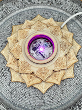 Load image into Gallery viewer, Lotus Shaped Wooden Base USB LED COLORFUL Light Display Lamp