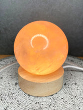 Load image into Gallery viewer, Round Wooden Base USB LED WARM Light Display Lamp