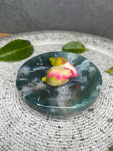 Load image into Gallery viewer, Small Moss Agate Crystal Bowl Sphere Holder