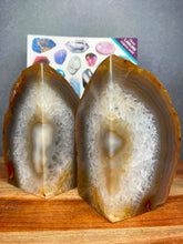Load image into Gallery viewer, Natural Agate Crystal Bookend Pair For Book Shelf Décor