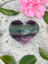 Load image into Gallery viewer, Beautiful Rainbow Fluorite Crystal Love Heart Carving