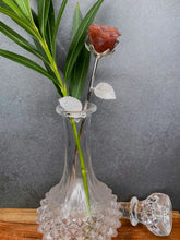 Load image into Gallery viewer, Strawberry Quartz Crystal Rose With Silver Stem