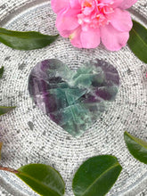 Load image into Gallery viewer, Stunning Rainbow Fluorite Crystal Love Heart Carving