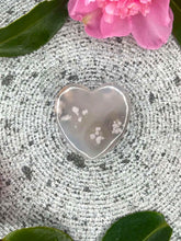 Load image into Gallery viewer, Transparent Flower Agate Crystal Love Heart Carving