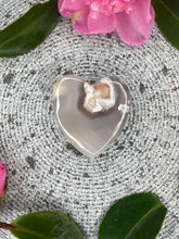 Load image into Gallery viewer, Beautiful Transparent Flower Agate Crystal Love Heart