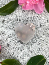 Load image into Gallery viewer, Transparent Flower Agate Crystal Love Heart Carving